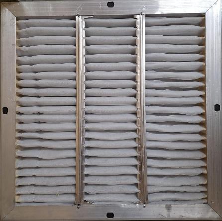 Pleated panel air filter with aluminium frame manufactured by FINO FILTERTECH